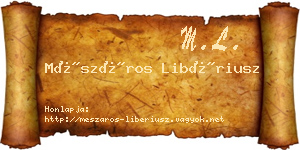 Mészáros Libériusz névjegykártya